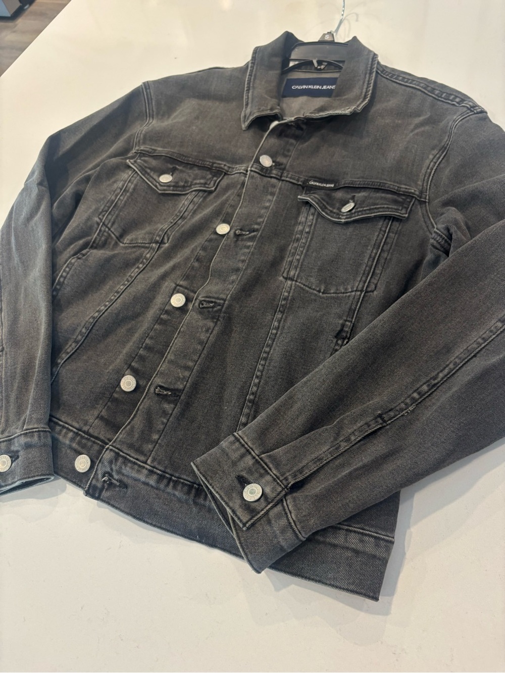 Calvin Klein Jeans Washed Black Denim Jacket - Picture 2 of 5
